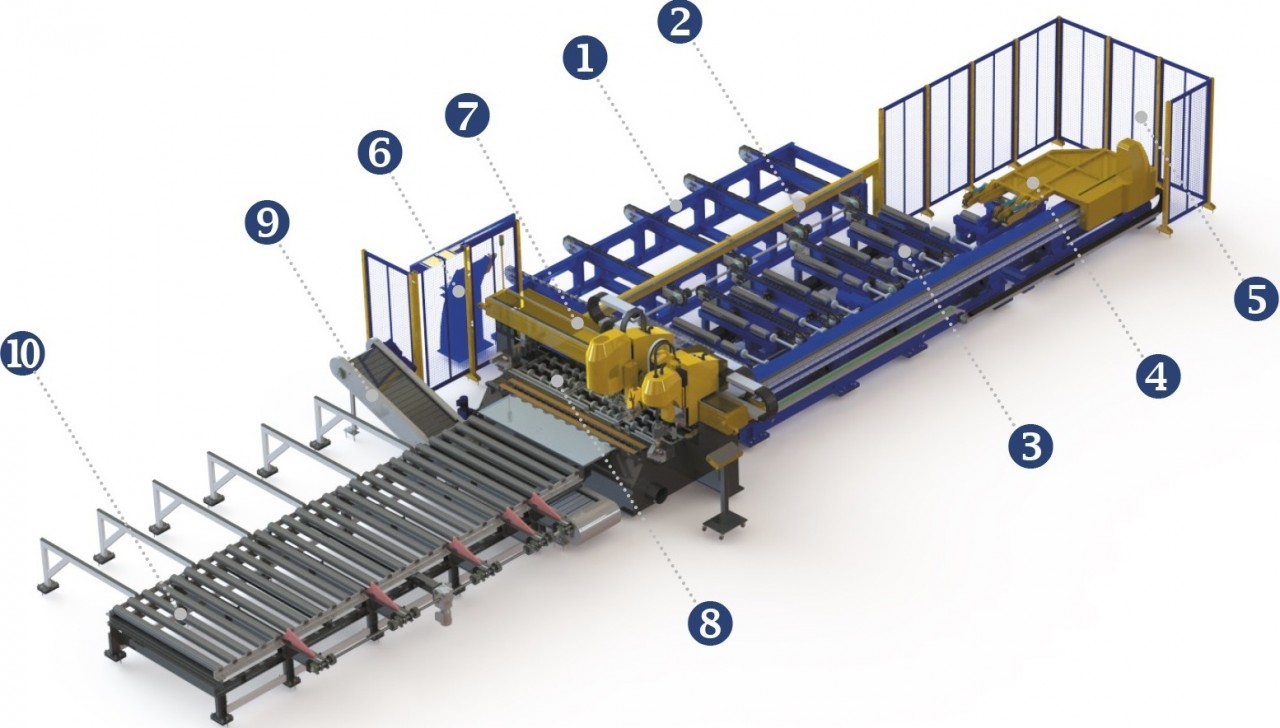 Visualization of an automatic line for manufacture of flanged parts based on a DS machine